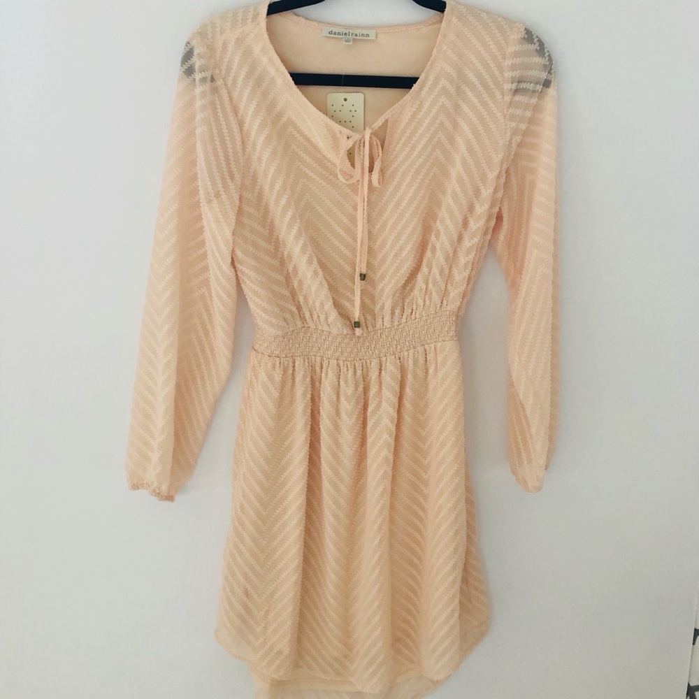 Daniel Rainn Boho Swiss Dot Chevron Blush Size Small